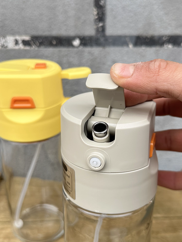 Chai xịt đa năng tự động mở và đóng, chai gia vị nhà bếp, bình đựng dầu thủy tinh, bình dầu chống dính, cấp thực phẩm