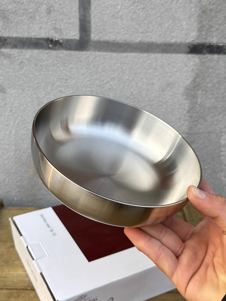 Đĩa inox 18-10 dày dặn Little Monster 16CM, đĩa nông, tô cơm, đĩa trái cây, đĩa đựng hoa quả khô, đĩa đựng đồ ăn nhẹ