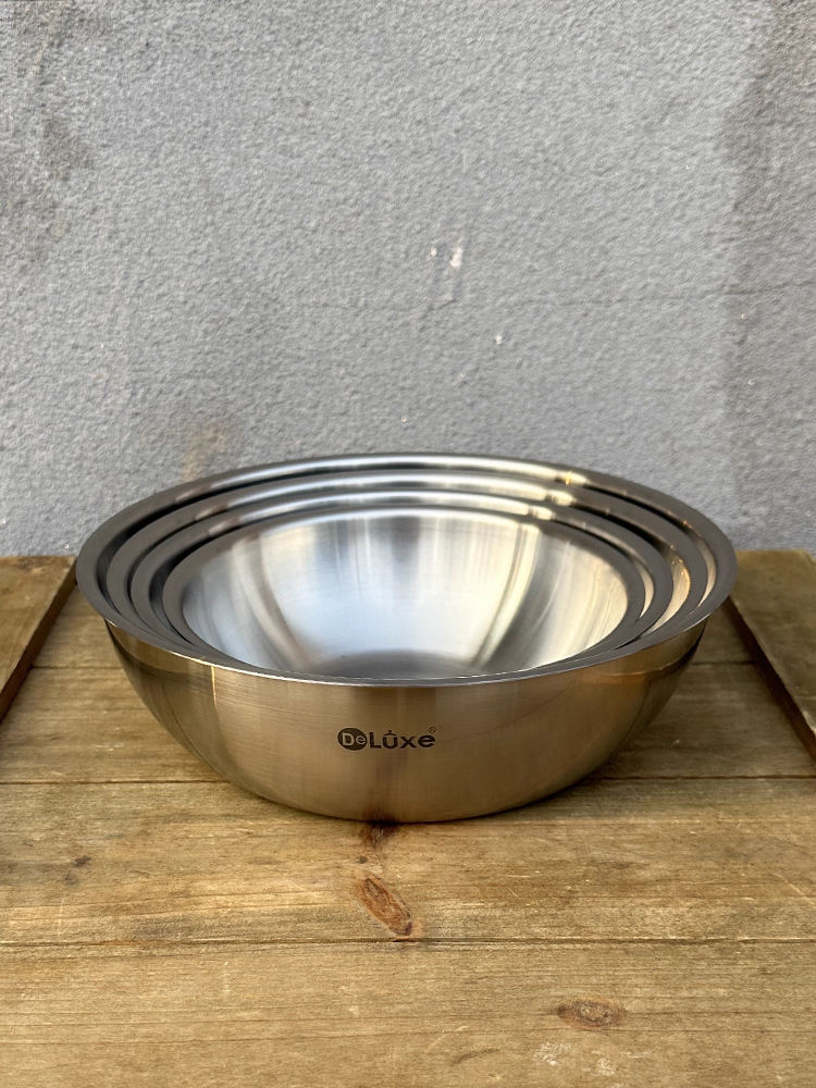 Chậu rửa chén bằng thép không gỉ Deluxe Denas 18/10, chậu hấp thịt, chậu nấu ăn, chậu đa năng tinh tế 16-32cm, miễn phí vận chuyển