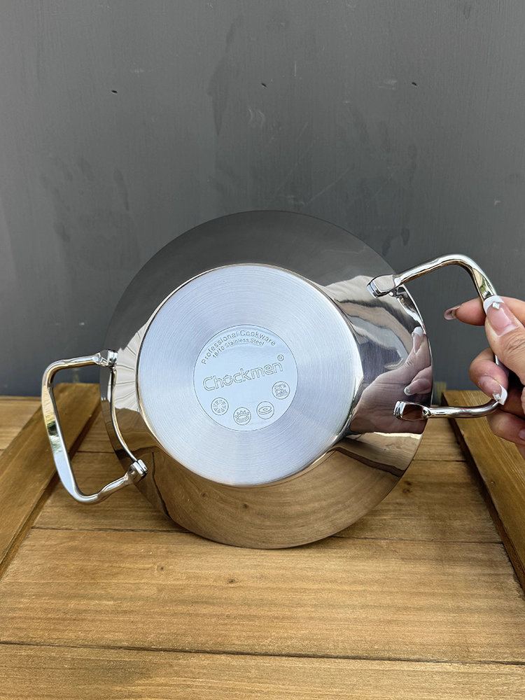 Chảo rán đa năng inox 18/10 hai quai, chảo khô, chảo lẩu cay, chảo chống dính 20/24cm