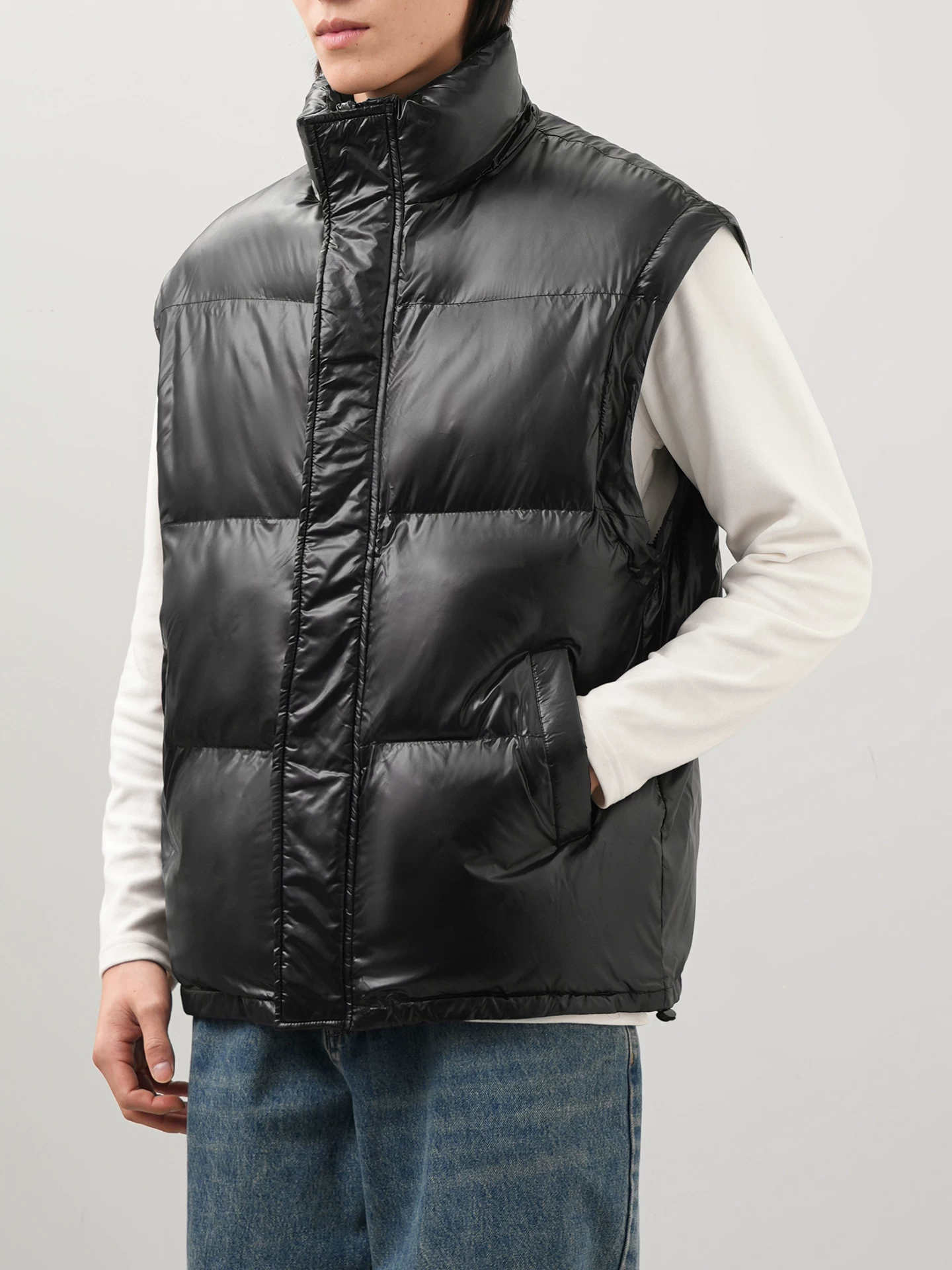 Áo khoác nam cổ đứng bằng cotton nguyên chất, áo vest cotton dày dặn ấm áp mùa đông, có thể tháo rời, chống lạnh cho nam.