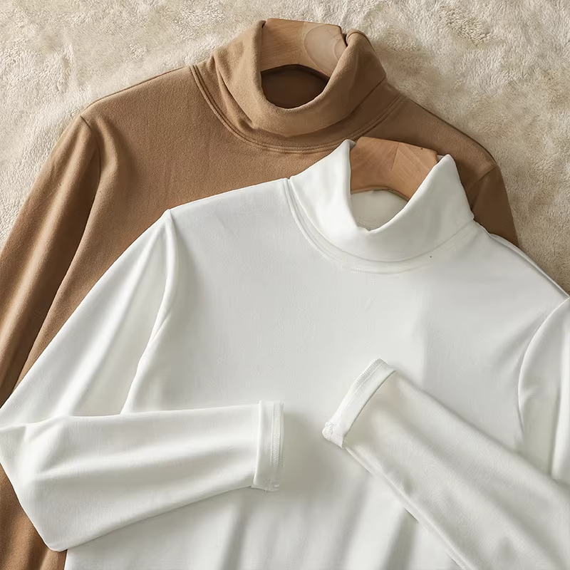 (Mua một chiếc, tặng một chiếc) Áo sơ mi lớp lót nhung Đức cổ cao nửa cổ nặng 350G dành cho nam, áo thun dài tay nhung hai mặt màu trơn mùa thu đông