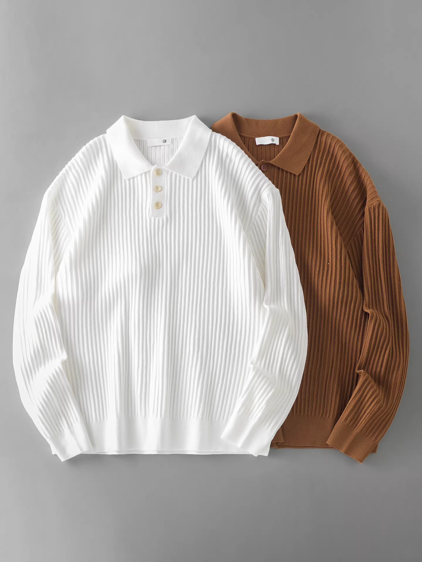 Áo len sọc dọc phong cách truyền thống thuần túy dành cho nam, mùa thu đông, phong cách lười biếng cao cấp của Mỹ, lớp lót ấm áp, chất liệu dệt kim rộng rãi.