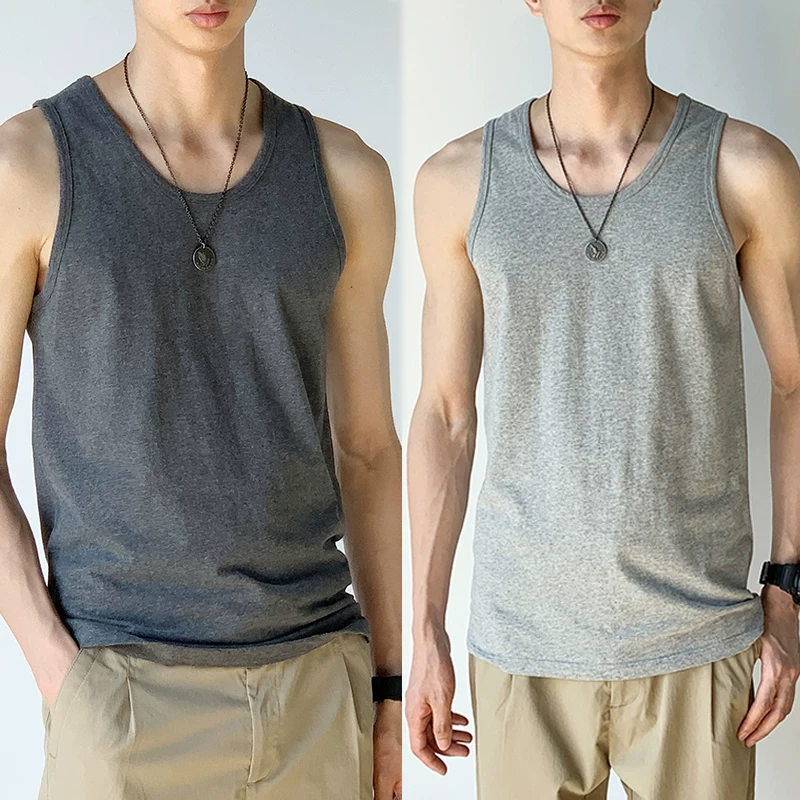 (Mua một tặng một) Áo ba lỗ cotton nguyên chất kiểu Mỹ dành cho nam, áo lót thể thao thể dục, áo thun không tay màu trơn thoáng khí, thương hiệu thời thượng