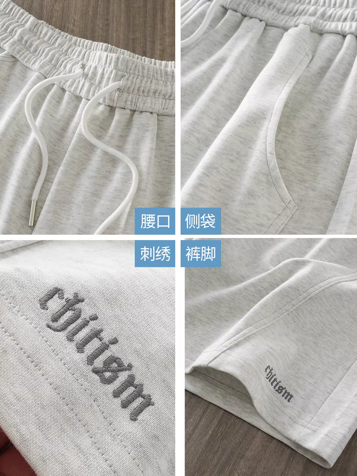 Quần short thể thao nam kiểu Mỹ, mùa hè 2024, thương hiệu thời thượng mới, thêu phối vải, dáng rộng, quần cargo.