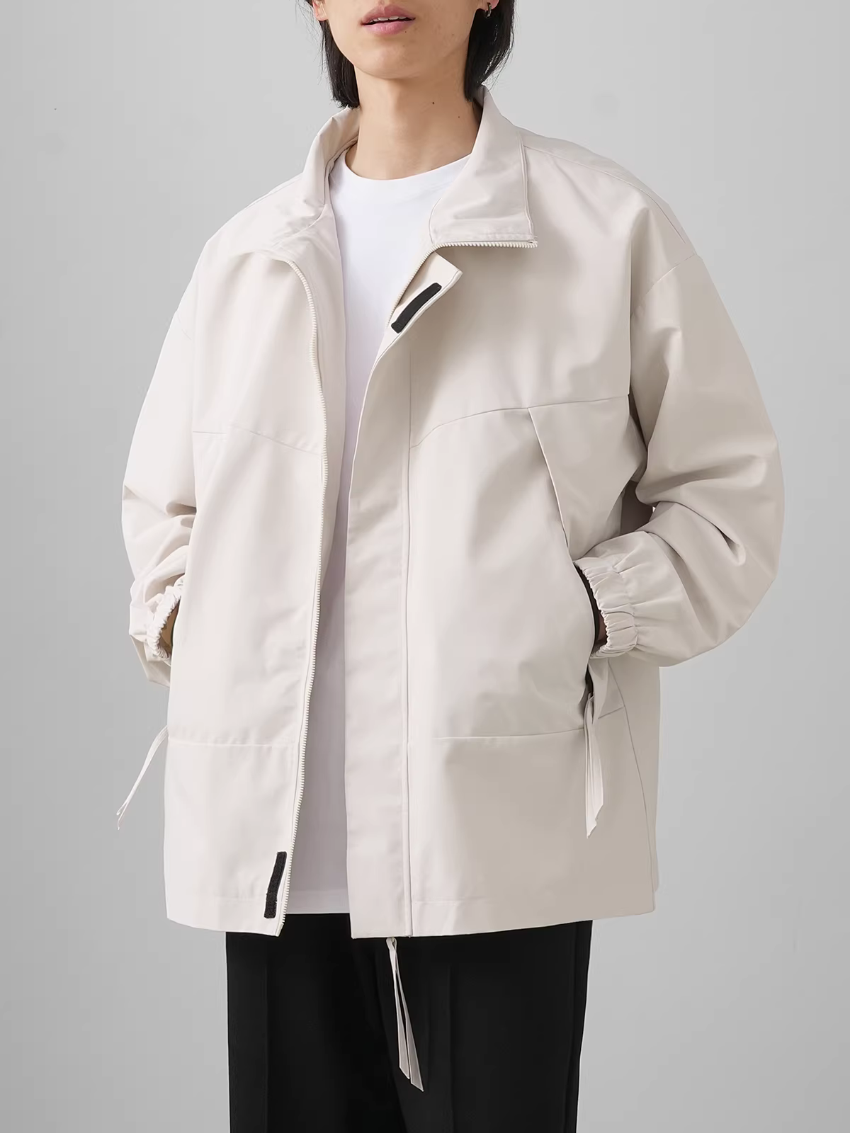 Áo khoác nam kiểu Mỹ cổ đứng, không mũ, chống nước, thời trang, kiểu phi công, mới năm 2024, thích hợp làm áo khoác ngoài