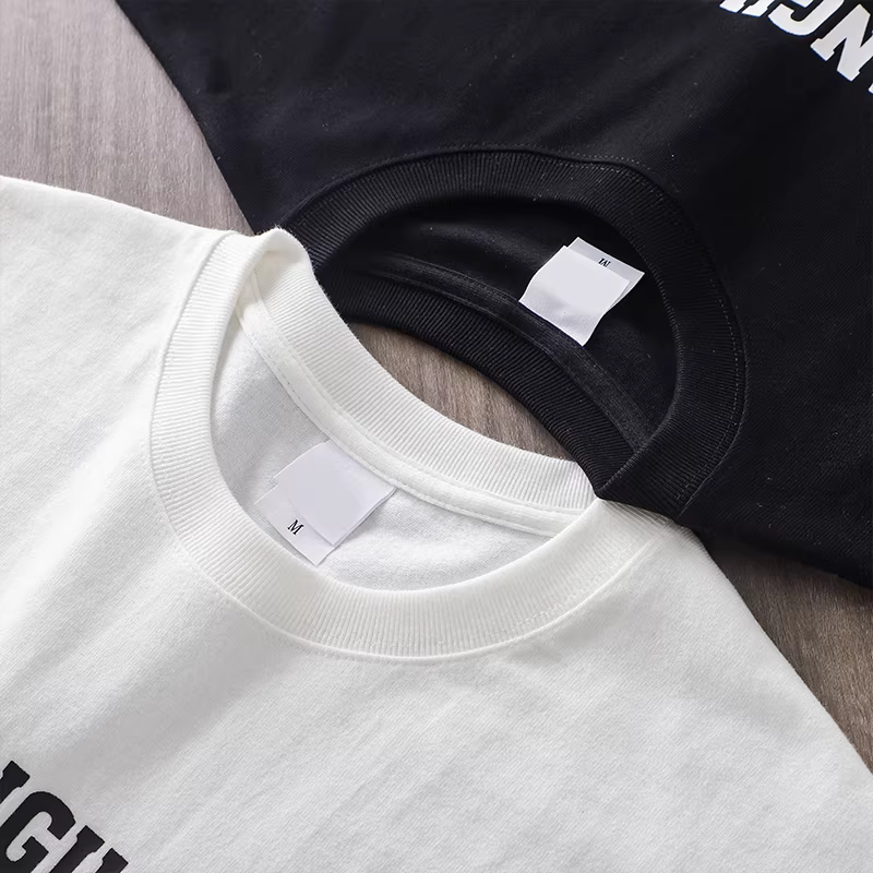 Áo thun hạng nặng 320G phong cách Nhật Bản dành cho nam có in chữ, cotton nguyên chất, dày dặn, phong cách giản dị kiểu Mỹ, cổ tròn, dáng rộng, áo cơ bản, thương hiệu thời thượng