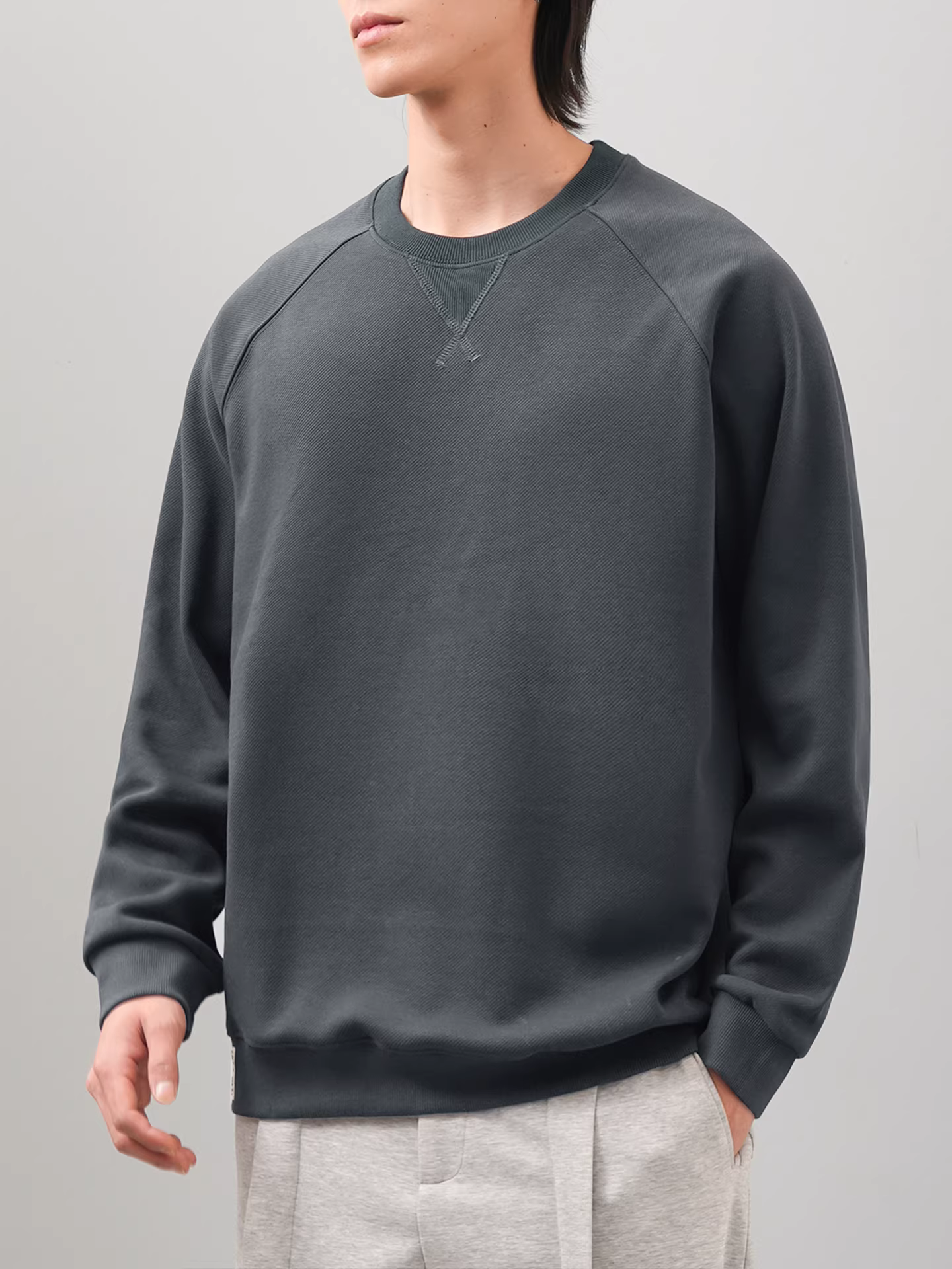 Áo len nỉ hạng nặng Pure Group 340G dành cho nam, áo khoác chui đầu cổ tròn dày dặn, dáng rộng, phong cách Mỹ, giữ ấm mùa đông.