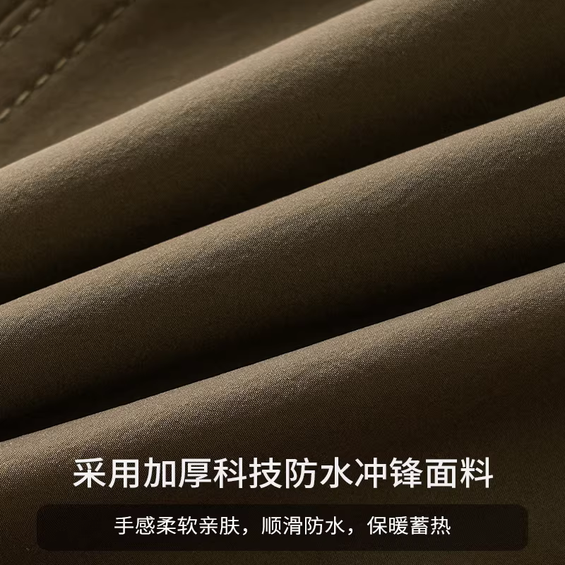 Quần công tác dày dặn dành cho nam, quần lính dù chức năng chống thấm nước mới mùa thu đông 2024, quần ống đứng dáng rộng hợp thời trang.