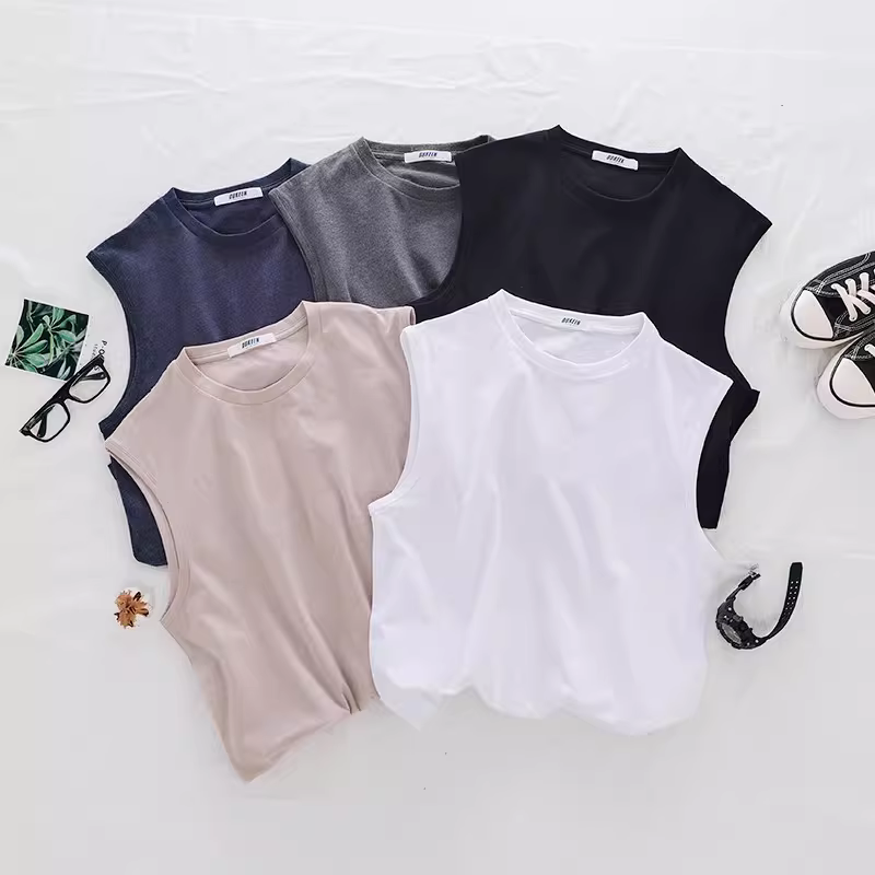 Áo ba lỗ cotton nguyên chất hạng nặng kiểu Nhật dành cho nam, thương hiệu thời thượng, dáng rộng mùa hè, thể thao, áo thun không tay, áo ngắn tay nam.