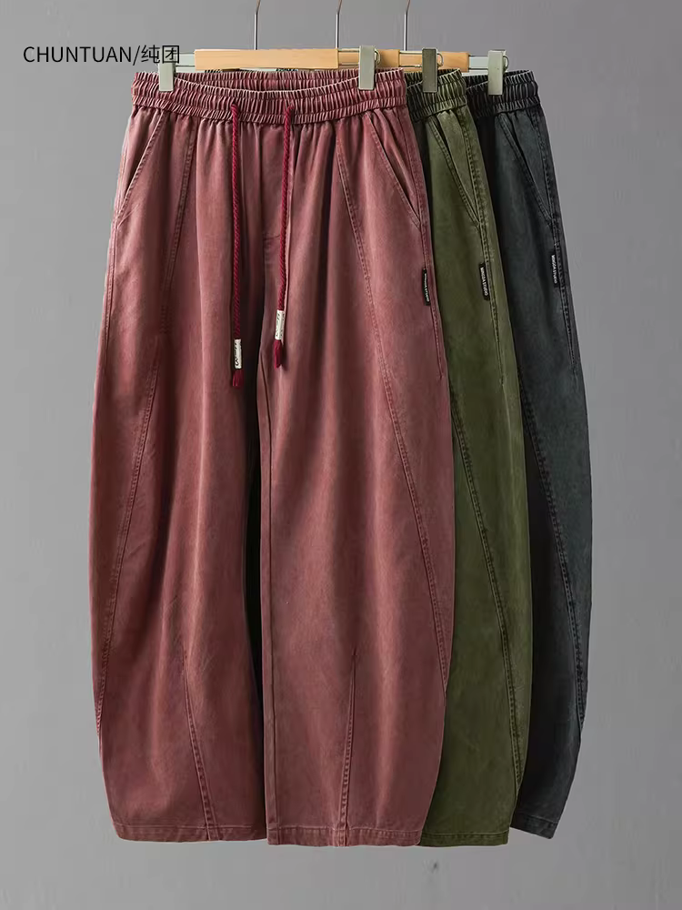 Quần kiểu Mỹ thuần túy của Margiela dành cho nam, mùa xuân thu 2024, quần cargo ống rộng dáng thẳng phong cách retro đường phố mới