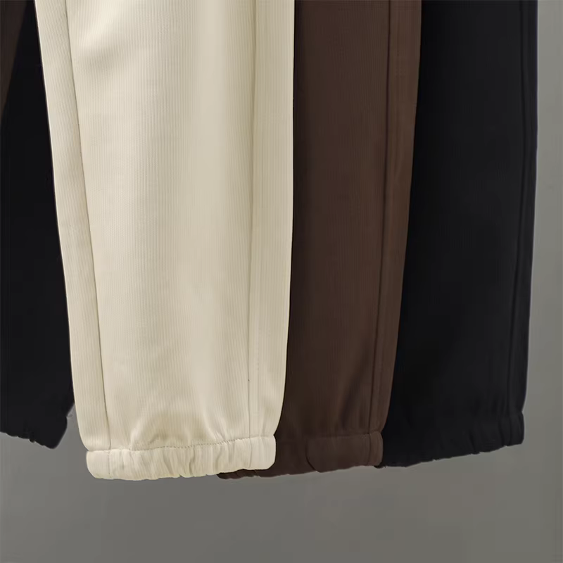 Quần thể thao hạng nặng kiểu Mỹ nguyên chất dành cho nam, mùa xuân thu 2023 mới, quần dài dáng rộng có sọc dọc, quần dài dáng rộng thông thường