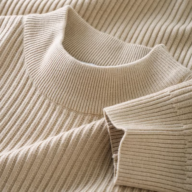 Áo len nửa cổ lọ dày dặn dành cho nam, thu đông 2024, áo len lớp trong cao cấp màu trơn, dày dặn giữ ấm, chất liệu dệt kim cơ bản.