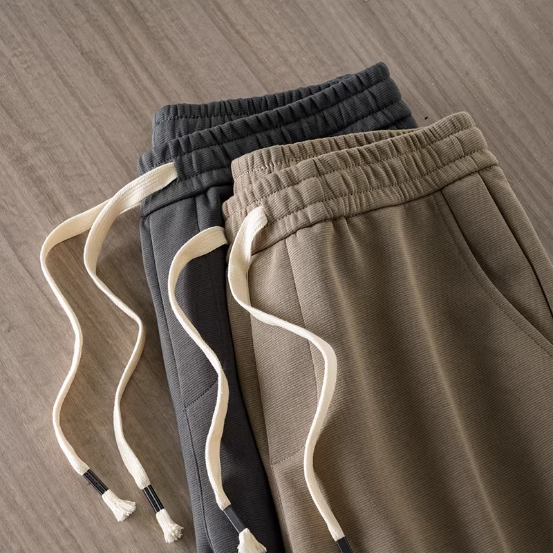 Quần thể thao nam ống đứng chất dày, kiểu mới thu đông 2024, dáng suông kiểu Mỹ, quần thể thao nam, quần dài rộng rãi, thoải mái.