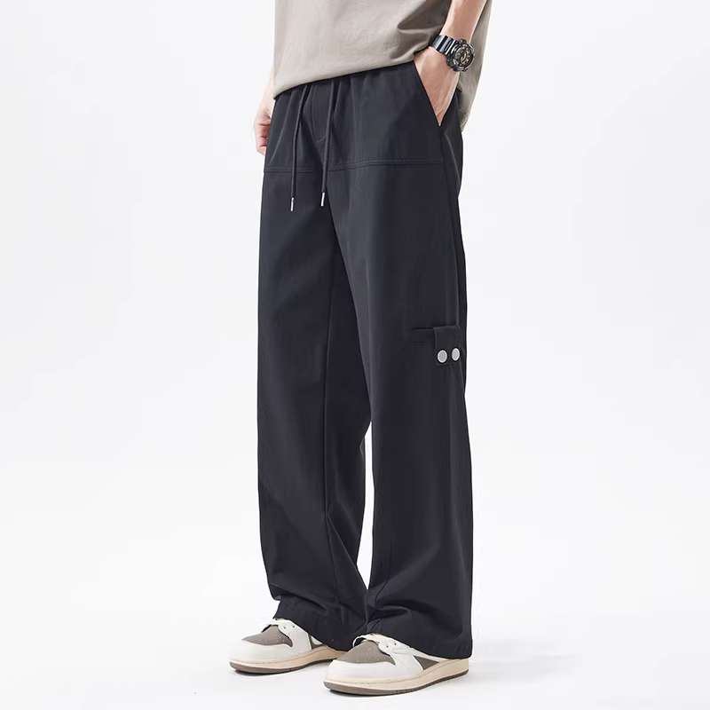 Quần cargo nam nặng bền, xuân thu, phong cách Mỹ, cao cấp, quần ống thẳng mát mẻ, thương hiệu thời thượng dành cho thanh thiếu niên, quần dài dáng rộng, thoải mái.