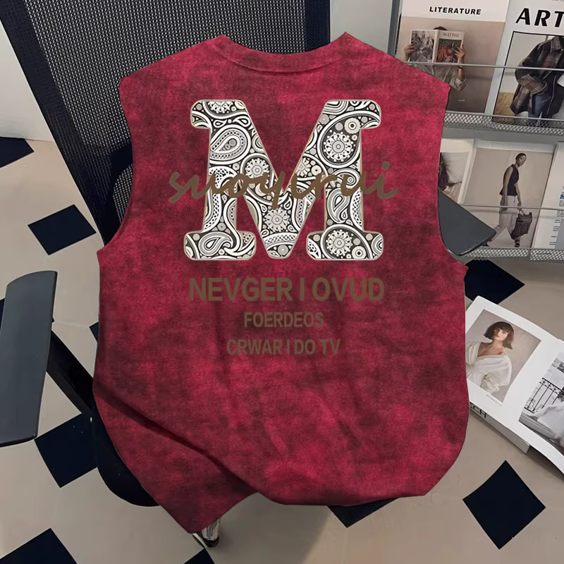 Cửa hàng~ Quần áo xuất khẩu hàng hiệu với giá giảm, cảm giác cao cấp, áo gile nam kiểu tie-dye năng động