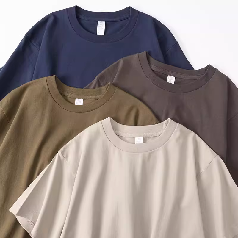 Áo thun cotton dày dặn, màu trơn, đa năng, tay ngắn, xuất khẩu, hàng thanh lý, chất liệu cao cấp.