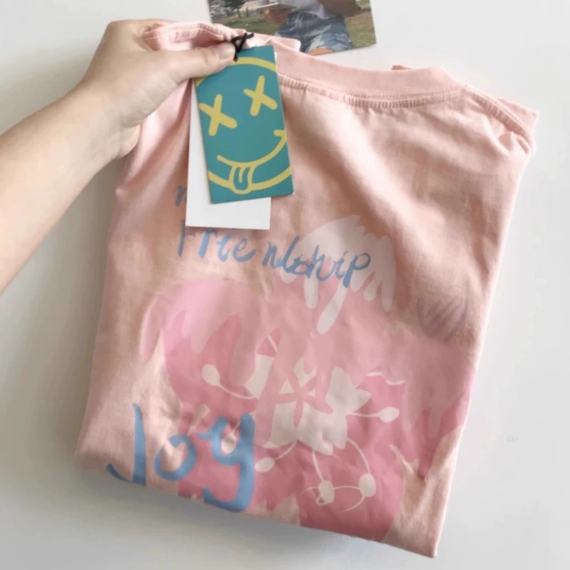 Hàng thanh lý đặc biệt~ Áo thun cotton in họa tiết, xuất khẩu, hàng hiệu, đã xé mác, giá cực tốt, siêu hot trên Instagram, kiểu dáng rộng rãi, đa năng