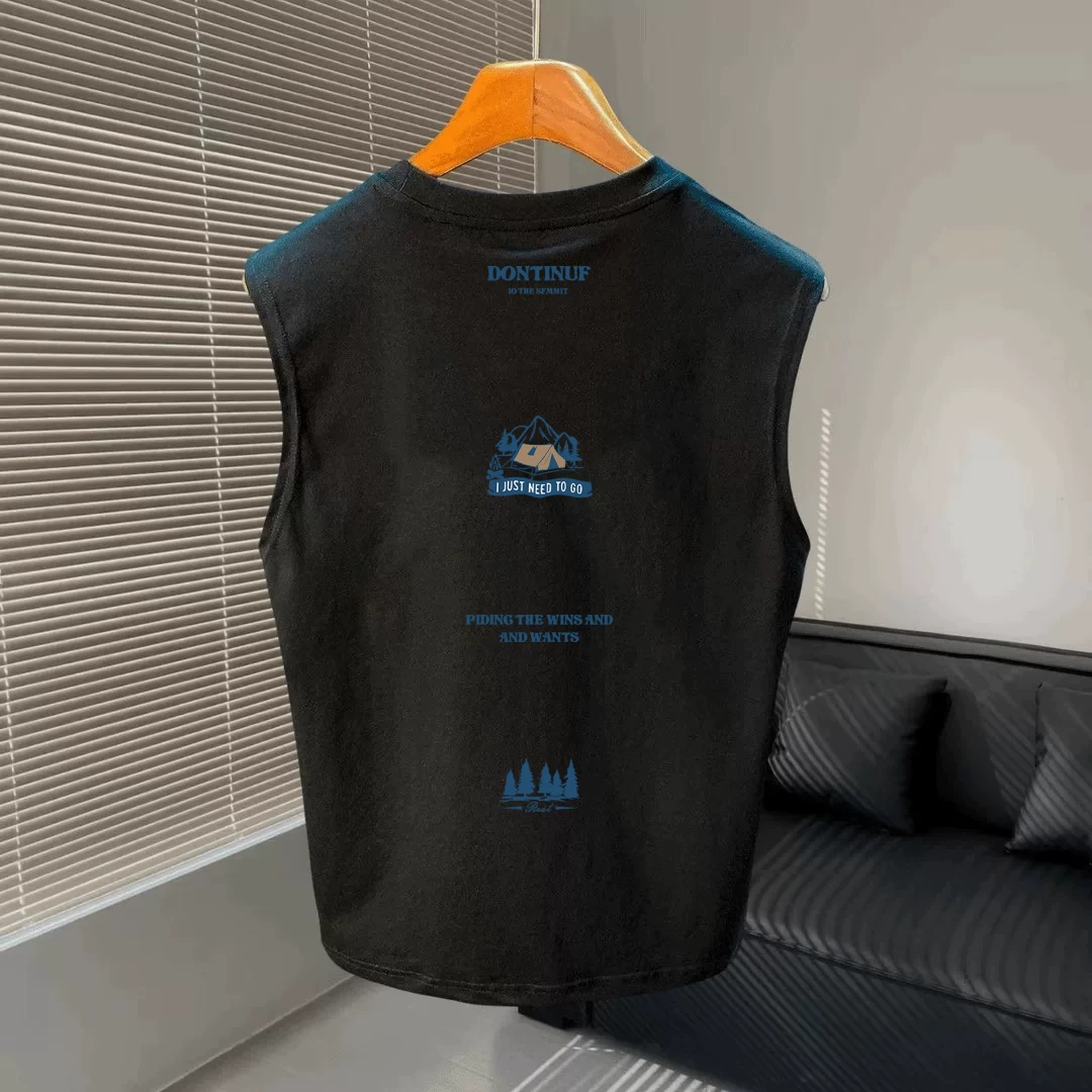 Outlet~ Thương hiệu xuất khẩu thanh lý hàng tồn kho mùa hè mới áo vest không tay unisex bằng cotton nguyên chất