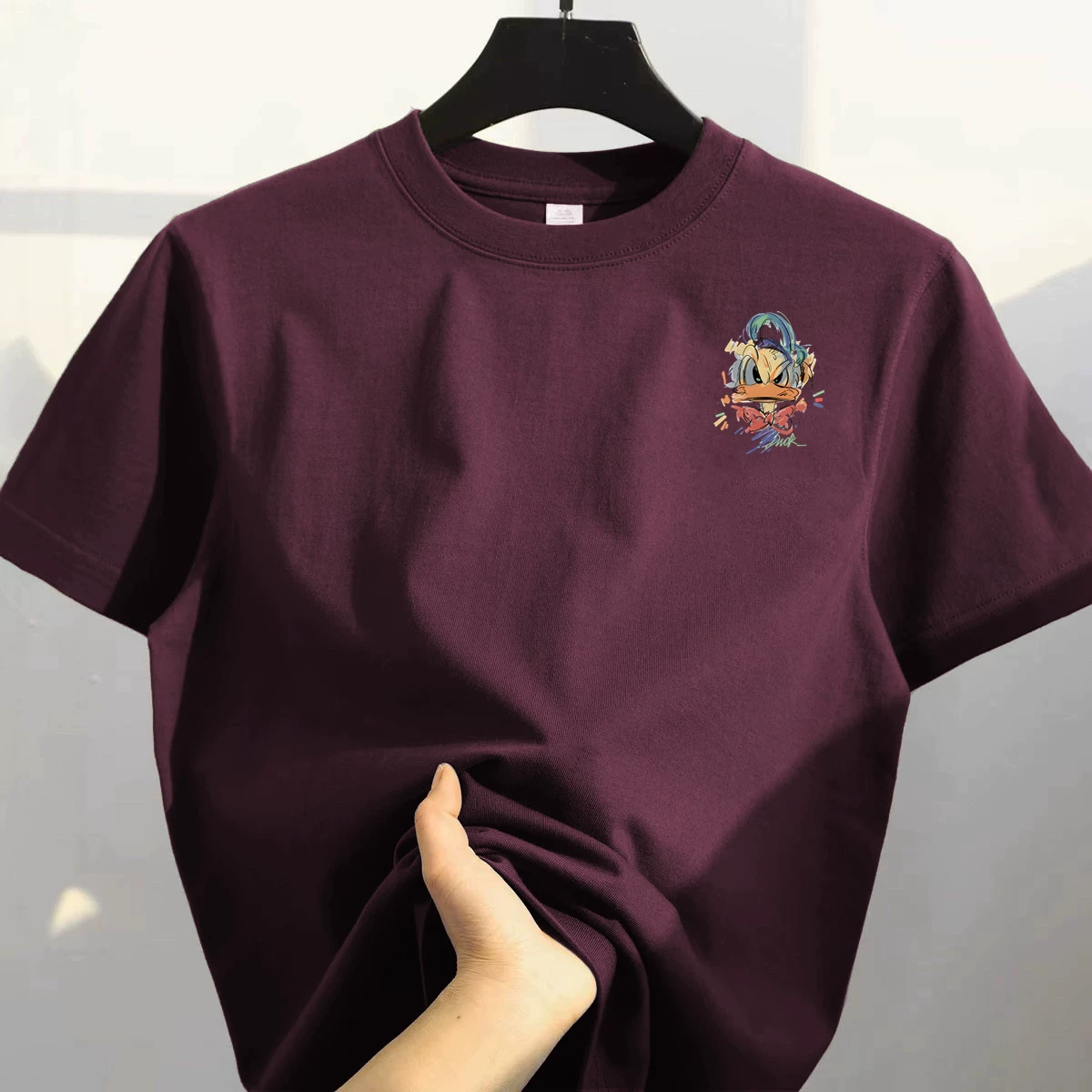 Outlet~ Hàng xuất khẩu thanh lý, áo thun cotton nguyên chất mới đa năng, in họa tiết mùa hè, tay ngắn, unisex