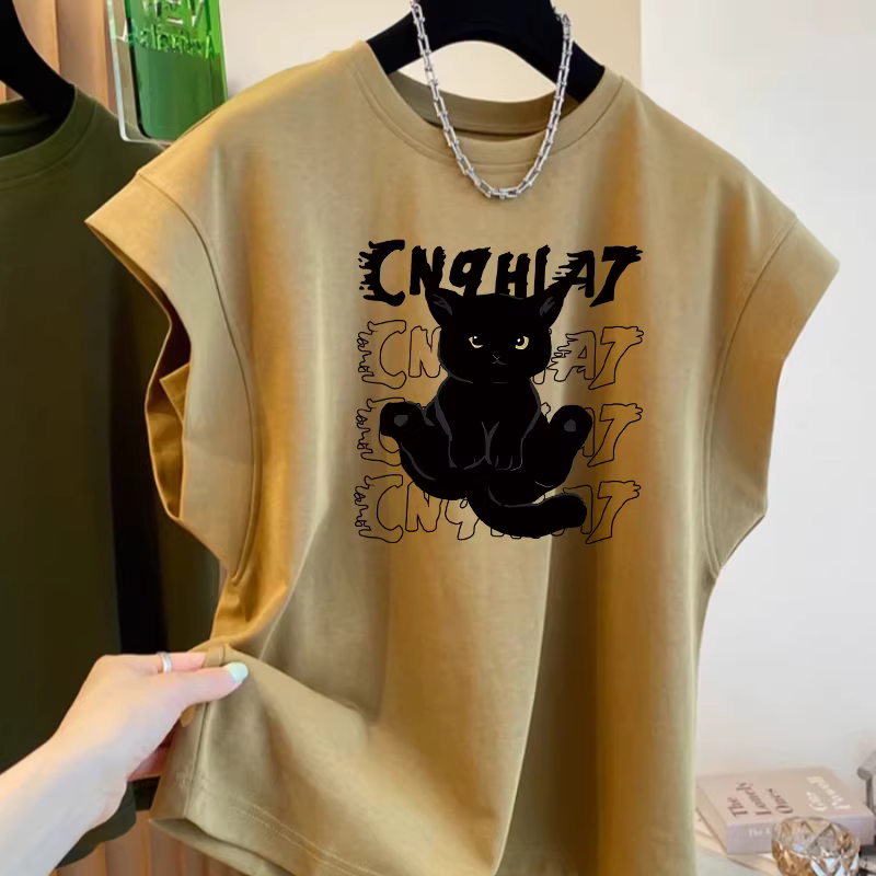 Outlet~ Hàng xuất khẩu, áo ba lỗ tay bồng unisex, thoải mái, thoáng khí, đa năng, hợp thời trang