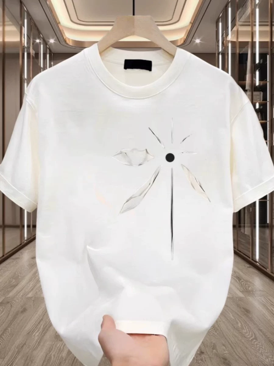 Đồ xuất khẩu dư thừa ~ Cắt mác, thu hồi xuất khẩu, áo thun cotton nguyên chất dày dặn thời trang tay ngắn nam nữ, dáng rộng, kiểu đôi, hợp xu hướng.