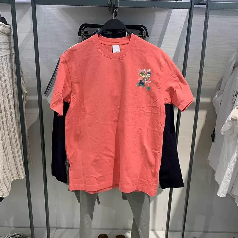 Outlet~ Hàng xuất khẩu thanh lý mùa hè 2025 áo thun cotton in hình tay ngắn nam nữ