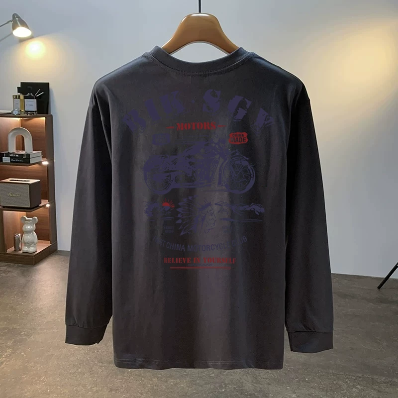 Outlet~ Hàng xuất khẩu thanh lý, áo thun cotton thuần chất mới mùa thu đa năng, kiểu dáng thường ngày, tay dài dành cho nam và nữ