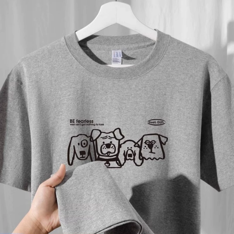 Hàng thanh lý đặc biệt~ Áo thun cotton nguyên bản in họa tiết, dáng rộng, mùa hè 2025, hàng xuất khẩu dư, nhãn mác đã xóa, giá cực tốt