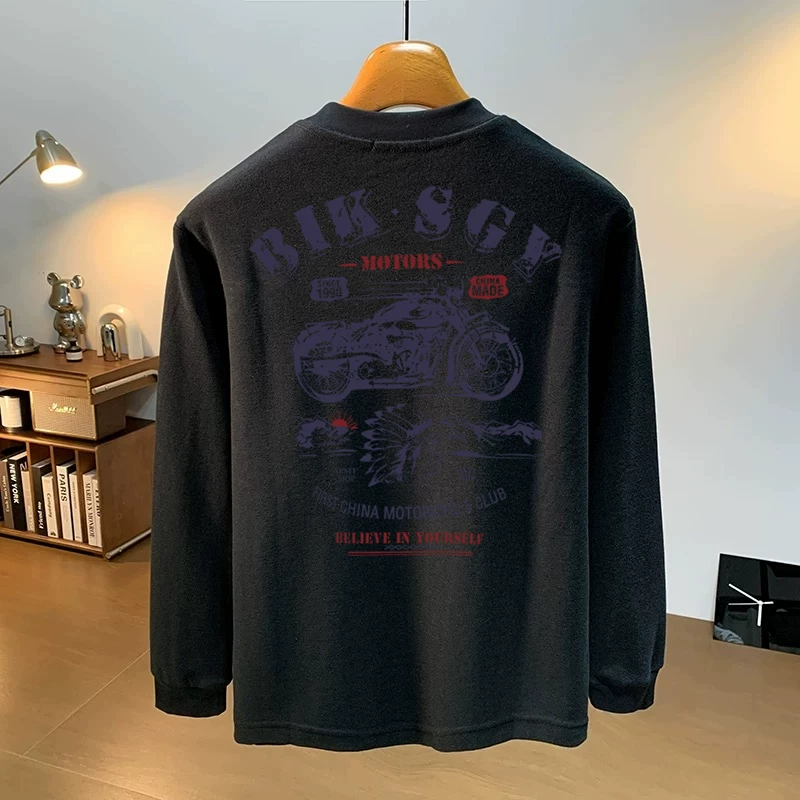 Outlet~ Hàng xuất khẩu thanh lý, áo thun cotton thuần chất mới mùa thu đa năng, kiểu dáng thường ngày, tay dài dành cho nam và nữ