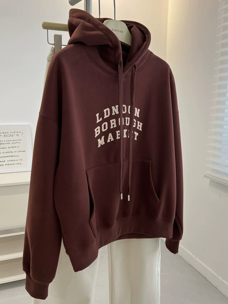 Áo hoodie dáng rộng, kiểu mới đơn giản, đa năng, mùa thu, hàng xuất khẩu, giá rẻ, thời trang