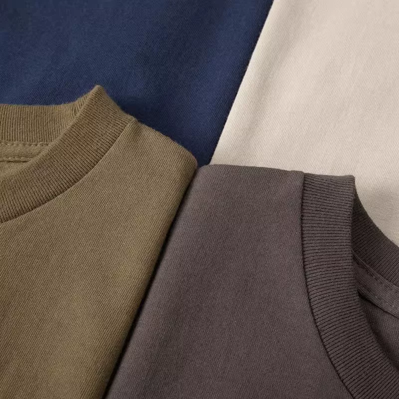Áo thun cotton dày dặn, màu trơn, đa năng, tay ngắn, xuất khẩu, hàng thanh lý, chất liệu cao cấp.
