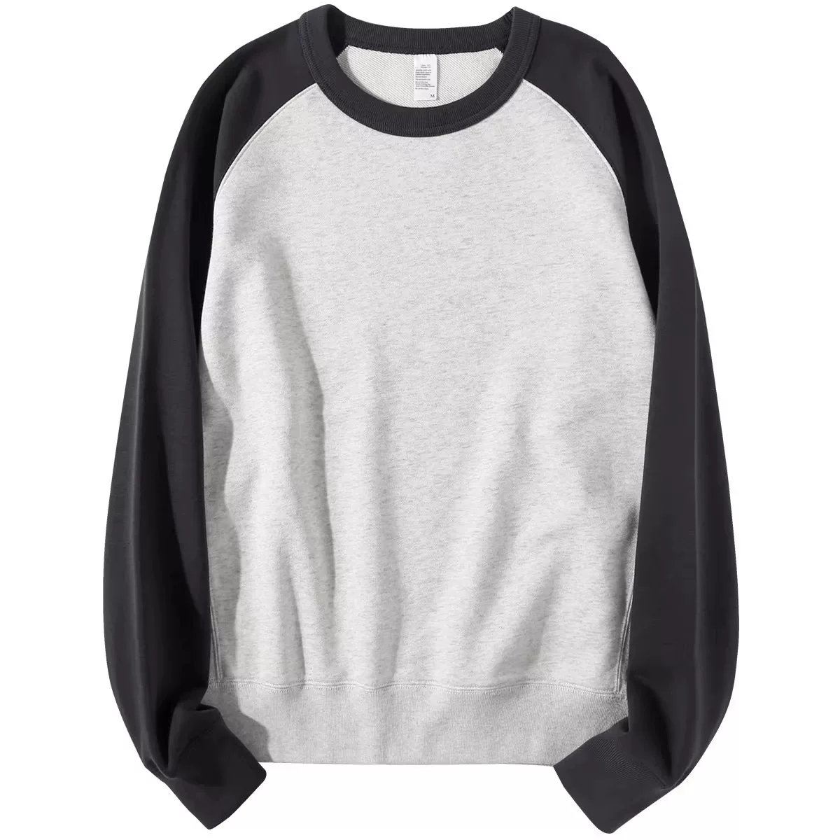 Outlet~ Quầy xuất khẩu hàng hiệu giảm giá áo sweatshirt cổ tròn dáng rộng phối màu mùa thu đông mới