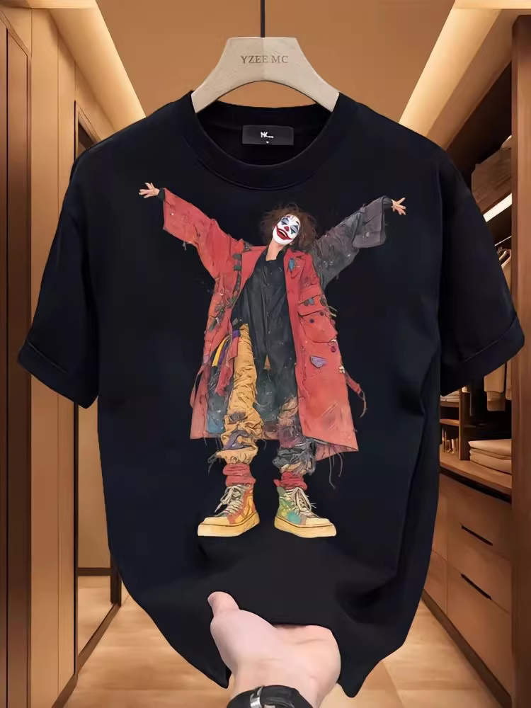 Đồ xuất khẩu dư thừa ~ Cắt mác, thu hồi, xuất khẩu áo thun cotton nguyên chất kiểu Mỹ 2024 mới dành cho cặp đôi, tay ngắn, mùa hè