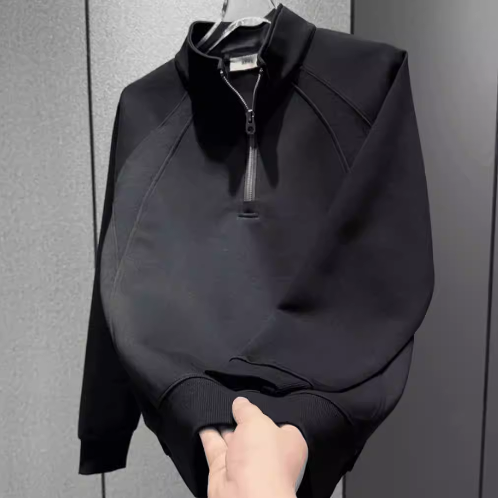 Cửa hàng~ Các quầy hàng xuất khẩu thương hiệu cung cấp giá ưu đãi cho áo nỉ cổ đứng thường ngày mùa xuân, thu và đông mới, áo đơn giản cao cấp.