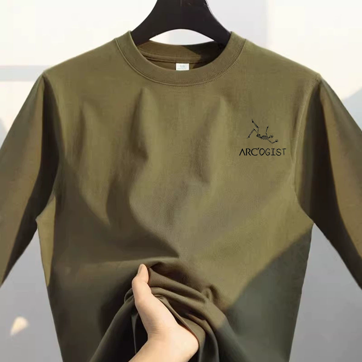 Đồ xuất khẩu dư thừa ~ Áo thun cotton nguyên bản, đa năng, unisex, tay dài, kiểu dáng thời trang, mới nguyên tem, thích hợp phối lớp cho mùa xuân và mùa thu