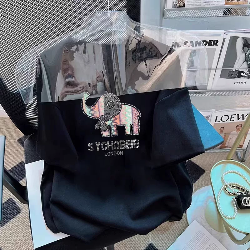 Outlet~ Áo thun ngắn tay in hình phong cách Mỹ mới đa năng hợp thời trang xuất khẩu của thương hiệu