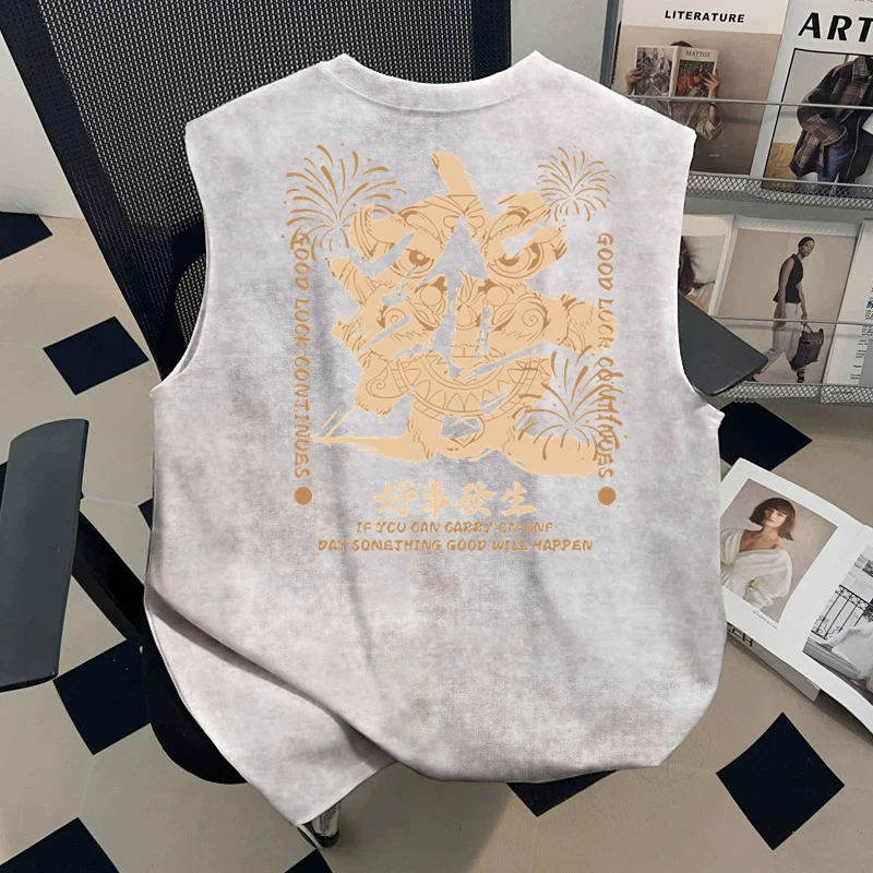 Cửa hàng~ Quần áo xuất khẩu hàng hiệu với giá giảm, cảm giác cao cấp, áo gile nam kiểu tie-dye năng động