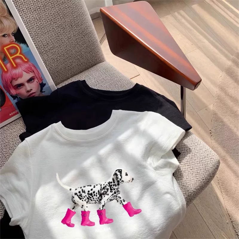 Outlet~ Áo thun ngắn tay in họa tiết cotton nguyên chất mùa hè mới hợp thời trang đa năng