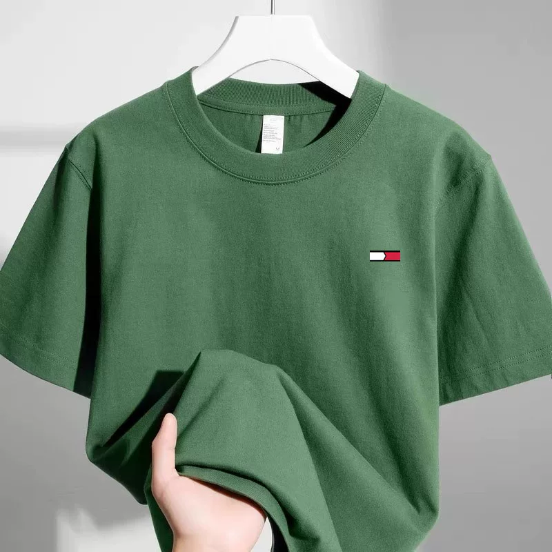 Xả kho hàng hiệu~ Hàng tồn kho xuất khẩu, hàng cắt mác, áo thun tay ngắn in họa tiết cotton nguyên chất, kiểu dáng thời thượng mùa xuân/hè, đơn giản, thanh lịch