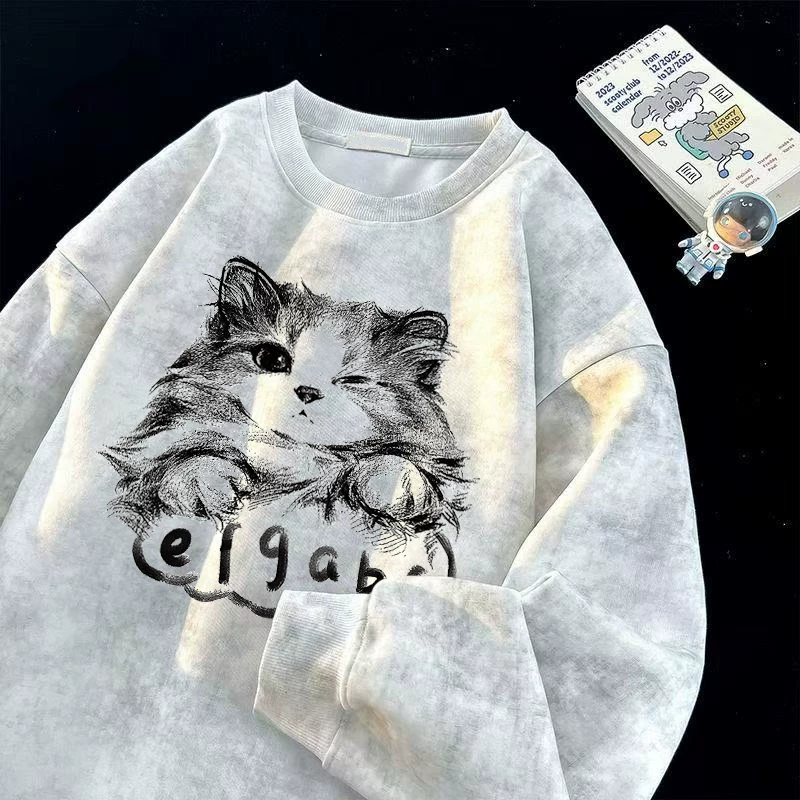 Áo khoác nỉ unisex dày dặn, kiểu dáng thời trang tie-dye, xuất khẩu, giá rẻ, mùa thu đông