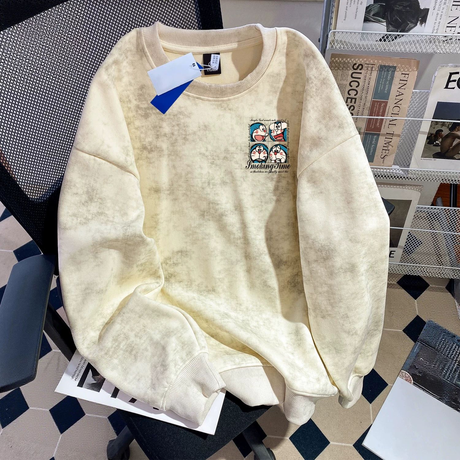 Áo thun cổ tròn dáng rộng đa năng, họa tiết tie-dye, hàng xuất khẩu, giảm giá cuối mùa thu mới