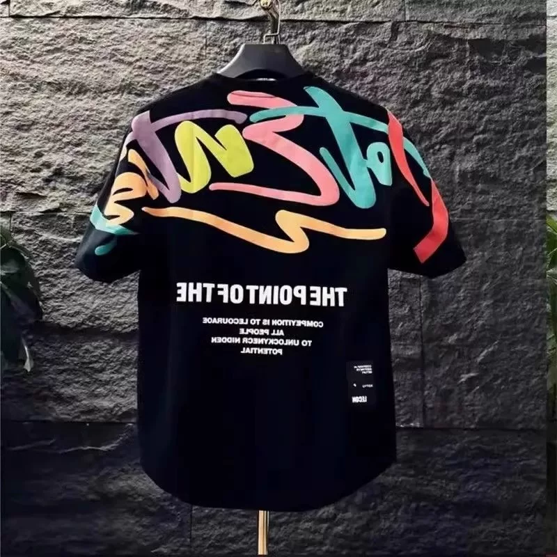 Hàng thanh lý đặc biệt~ Áo thun tay ngắn unisex đa năng, kiểu dáng mới thời thượng, chất lượng cao, hàng xuất khẩu dư thừa, giảm giá