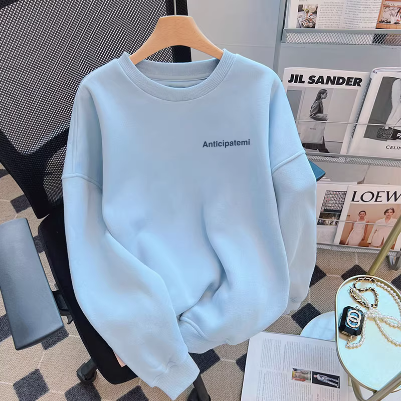 Outlet~ Hàng xuất khẩu, kiểu dáng đơn giản mới, áo thun cổ tròn mỏng đa năng mùa thu