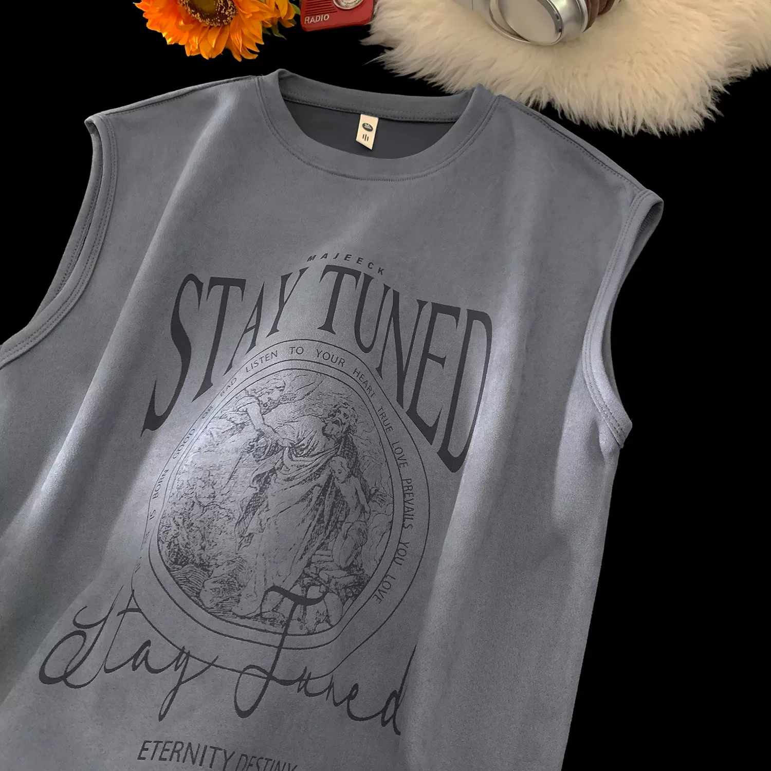 Outlet~ Thương hiệu xuất khẩu thanh lý mùa hè áo vest thể thao thường ngày bằng da lộn mới hợp thời trang