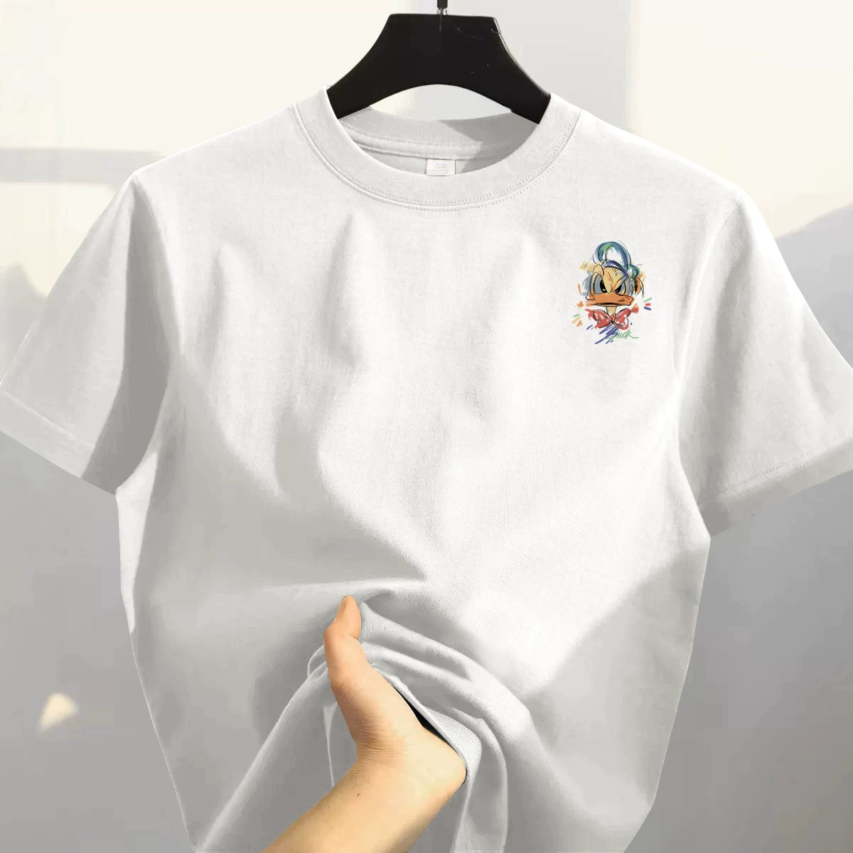 Outlet~ Hàng xuất khẩu thanh lý, áo thun cotton nguyên chất mới đa năng, in họa tiết mùa hè, tay ngắn, unisex