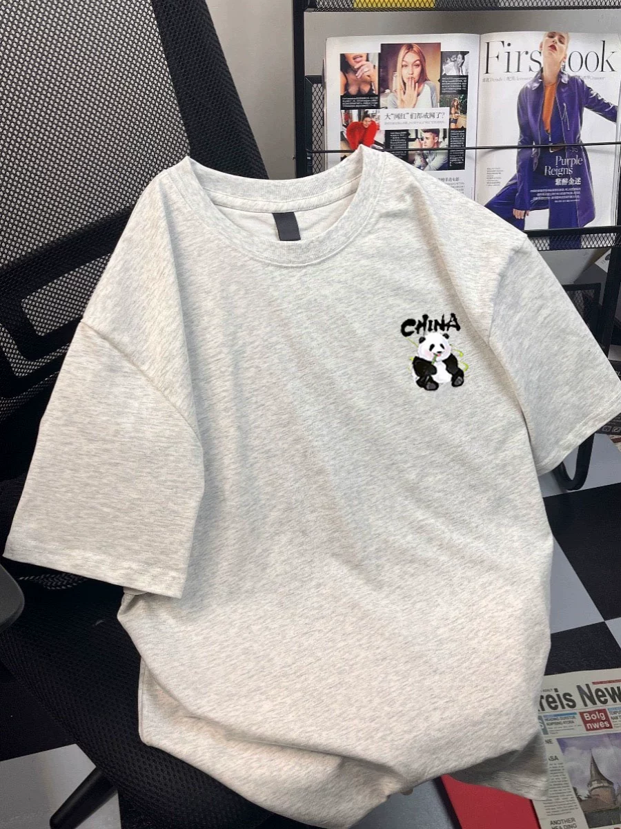 Xả kho hàng xuất khẩu dư thừa ~ Áo thun nam nữ cotton 100% in hình, tay ngắn, xu hướng quốc dân, mẫu mới 2024