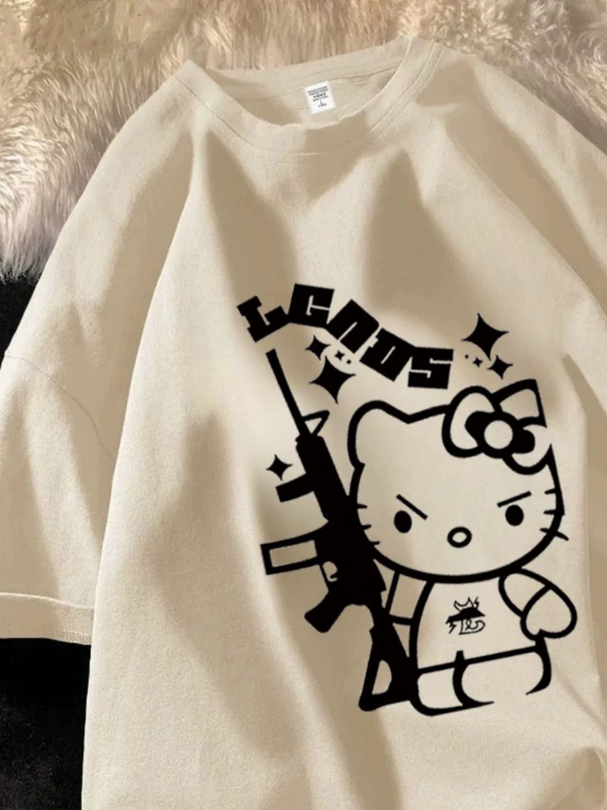 Hàng xuất dư thanh lý~ Áo thun unisex tay ngắn dáng rộng chất cotton nguyên chất phong cách mới độc đáo thương hiệu thời trang hoạt hình