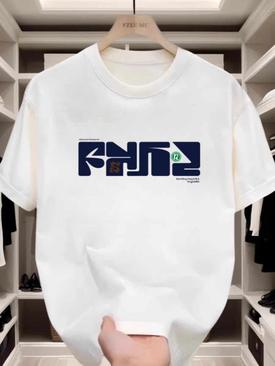 Đơn hàng xuất khẩu dư thừa ~ Cắt nhãn, thu hồi, áo thun ngắn tay cao cấp xuất khẩu, đồ đôi, thương hiệu thời thượng, áo cổ tròn rộng rãi