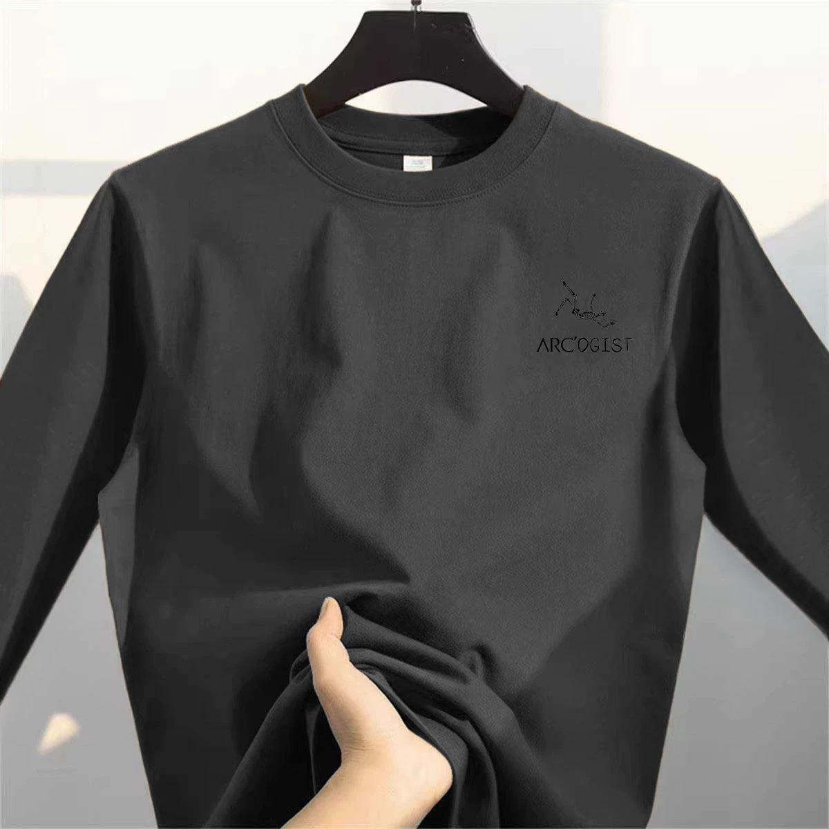 Đồ xuất khẩu dư thừa ~ Áo thun cotton nguyên bản, đa năng, unisex, tay dài, kiểu dáng thời trang, mới nguyên tem, thích hợp phối lớp cho mùa xuân và mùa thu